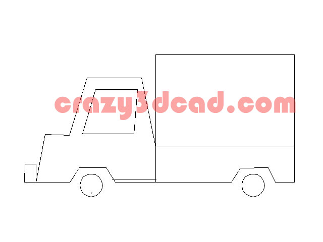 Cartoon truck cad block